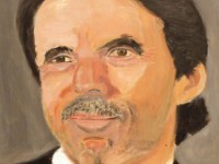 George W. Bush retrata a Aznar en su estreno como pintor